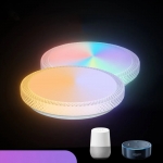 Smart Ceiling Light with Main Light and RGB Atmosphere Light 3000~6500K Adjustable Temperature APP Remote Control Voice Control