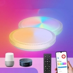 Smart Ceiling Light with Main Light and RGB Atmosphere Light 3000~6500K Adjustable Temperature APP Remote Control Voice Control