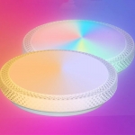 Smart Ceiling Light with Main Light and RGB Atmosphere Light 3000~6500K Adjustable Temperature APP Remote Control Voice Control