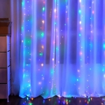 3m*3m Smart Curtain Ligtht Garland USB Bluetooth Remote Festoon Lamp Led Window Fairy Light For Home Bedroom Holidays Christmas Decoration
