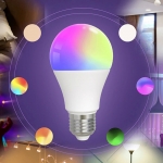 9W E27 Smart Light Bulb Wireless Smart Bulb 1800K-6500K Timing Function Remote Control Bluetooth-compatible for Home Hotel Bar