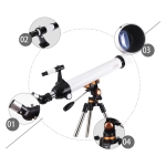70x700 Refractor Portable Astronomical Telescope for Kids Adults Beginners for Viewing Moon Planets Stargazing with Tripod Phone Adapter Wireless Remote Carrying Bag