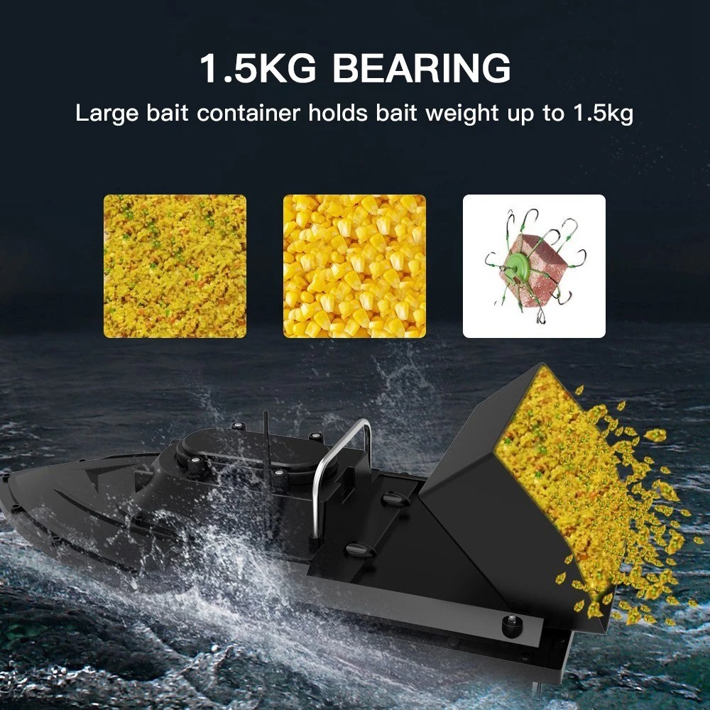 12V High-speed Smart Remote Control RC Bait Boat Dual Powerful Motors 500M Signal Reception Night Navigation Light Positioning 18000mAh Max Battery 1.2KG Large Load Bait Carry Outdoor Bait Delivery Boat Fishing Boat - Generic - Bait Boats - BBC-2014712 - bargainbasement.club