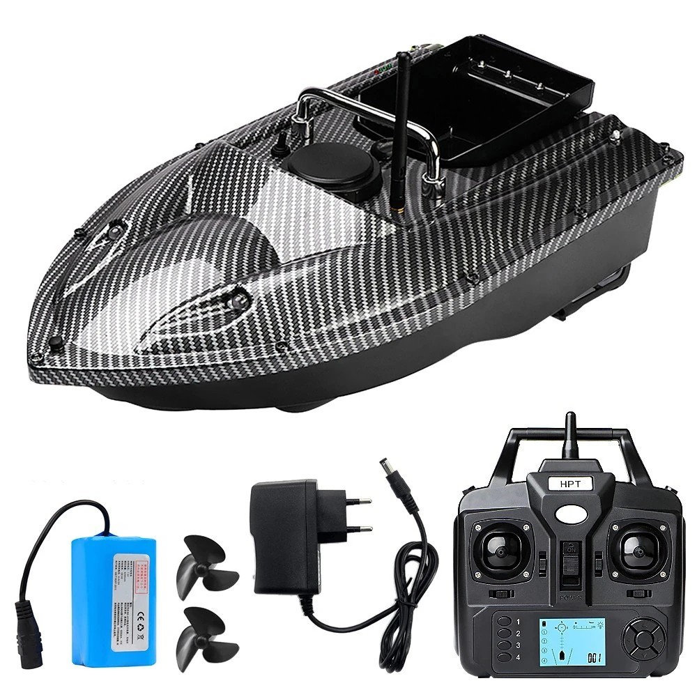 500m Signal Reception Smart Electric RC Fishing Boats Dual Motor 5200mAh Battery GPS Intelligent System 4 Positioning Points Auto Return LCD Power Display Light Control Outdoor Bait Delivery Boat Fishing Boat