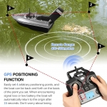 500m Signal Reception Smart Electric RC Fishing Boats Dual Motor 5200mAh Battery GPS Intelligent System 4 Positioning Points Auto Return LCD Power Display Light Control Outdoor Bait Delivery Boat Fishing Boat