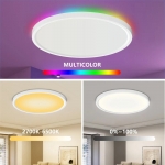 30W Smart LED Ceiling Light Dimmable Ceiling Light Fixture 2700K~6500K, RGB Ambient Light Work with Alexa Google Home for Bedroom Living Room