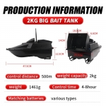 ZANLURE Smart Fishing Bait Boat 500m Distance Wireless Remote Control Dual Motor 2KG Loading with 14000mAh Battery Bait Boats for Fishing-Starter Bait Version