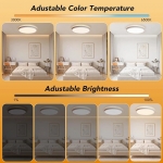 48W 50cm Smart LED Ceiling Light  Dimmable 3000K~6500K With RGB Ambient Light Works with Alexa Google Home for Bedroom Living Room