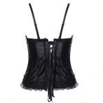 Sexy Pink Women Strap Lace Satin Corset Bustier