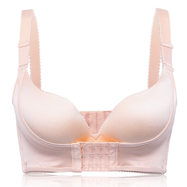 Sexy Seamless Wireless Under Thick Thin Cup Bra Front Closure Solid Color Adjustable Underwear For W