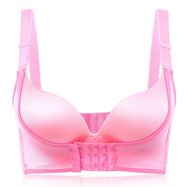 Sexy Seamless Wireless Under Thick Thin Cup Bra Front Closure Solid Color Adjustable Underwear For W