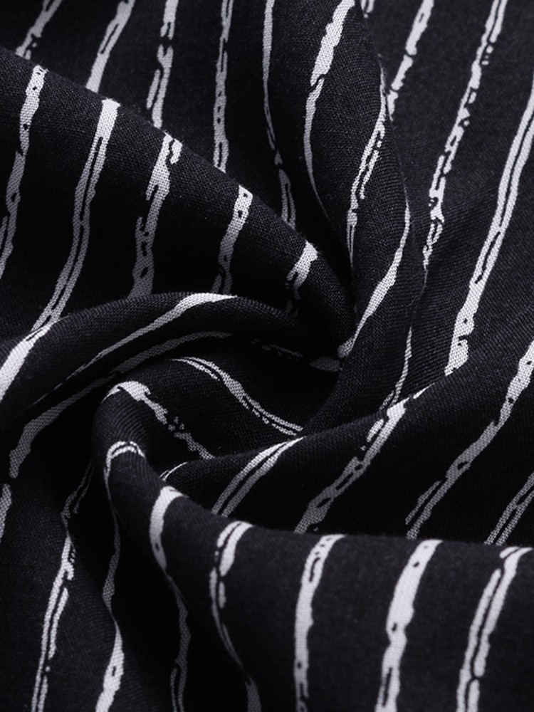 Sexy Women Spaghetti Strap V-Neck Striped Wide Leg Jumpsuit