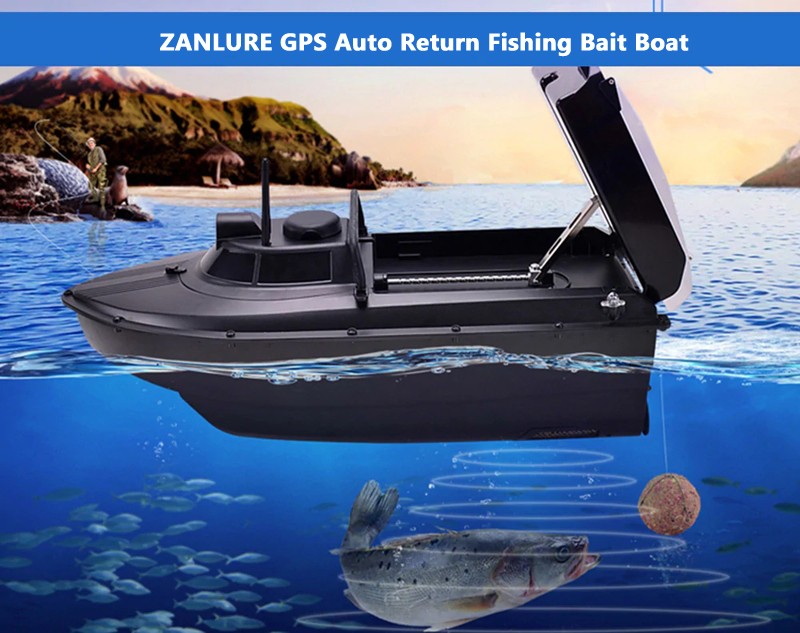 ZANLURE Auto Return Fishing Bait Boat RC Autopilot 2.4G GPS Carp Fishing Feeder With Metal Propeller Guard