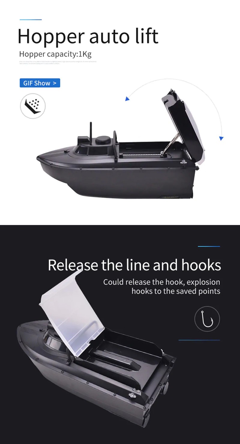 ZANLURE Auto Return Fishing Bait Boat RC Autopilot 2.4G GPS Carp Fishing Feeder With Metal Propeller Guard