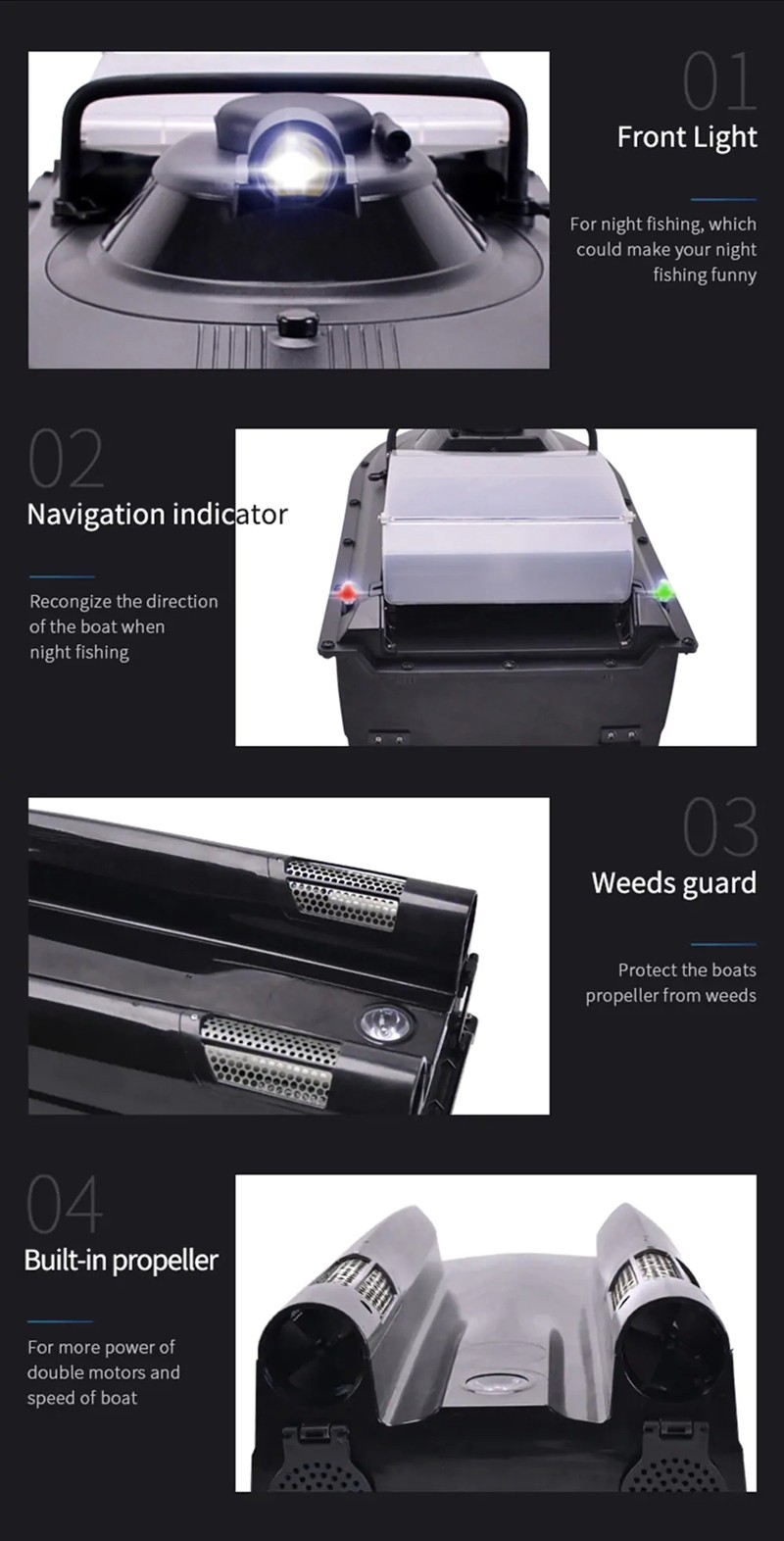 ZANLURE Auto Return Fishing Bait Boat RC Autopilot 2.4G GPS Carp Fishing Feeder With Metal Propeller Guard