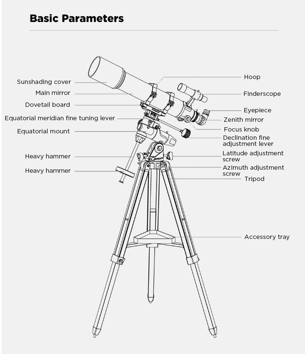 CELESTRON SCTW-102EQ3 Astronomical Telescope 330X Magnification with Tripod 2 Eyepieces Profession Science Telescope Camping Travel From Xiaomi Youpin