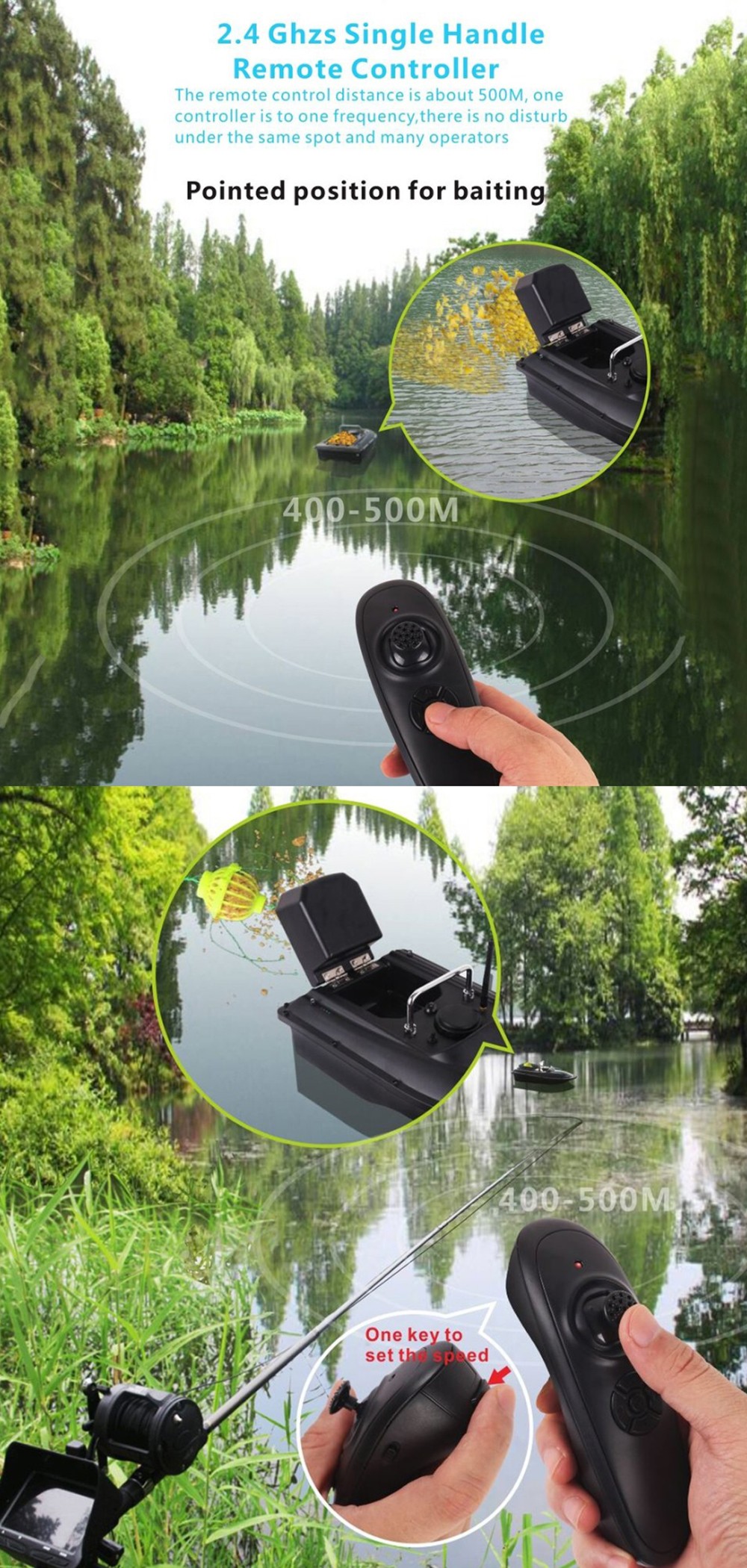 ZANLURE D13 D13C D16 D16C D18 Smart RC Bait Boat Remote Controls Fishing Boats Singles-hand Controls Fishing Tool Accessories